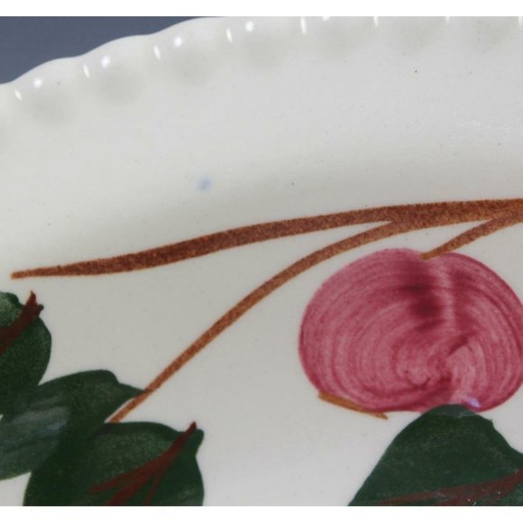 Blue Ridge Southern Potteries Handpainted Red Apple 9" Serving Bowl Beaded Edge - Picture 6 of 9